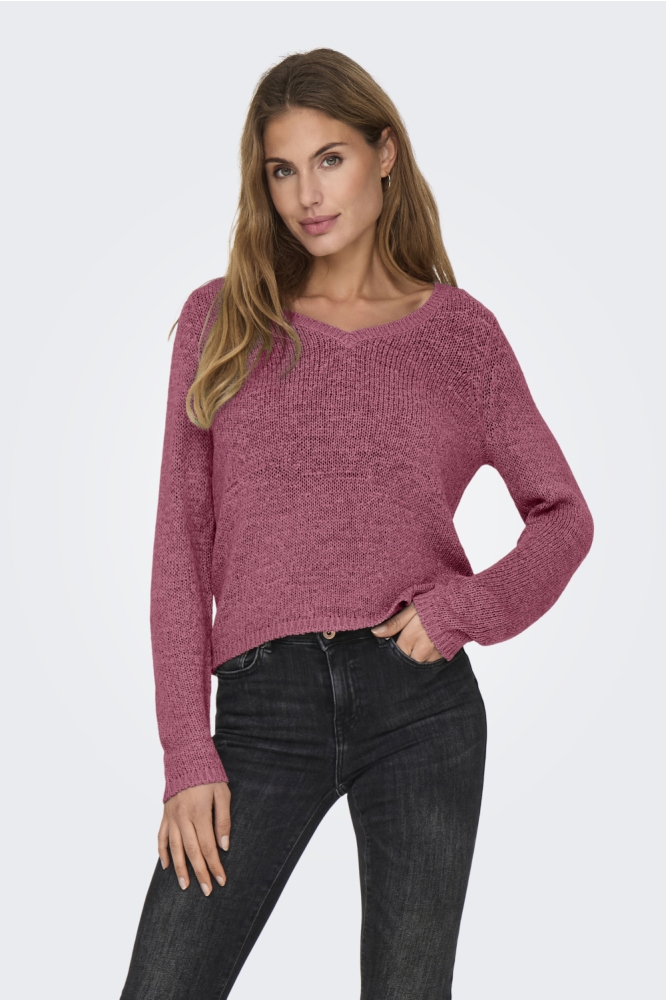 ONLGEENA L/S V-NECK KNT NOOS 15340862 HEATHER ROSE